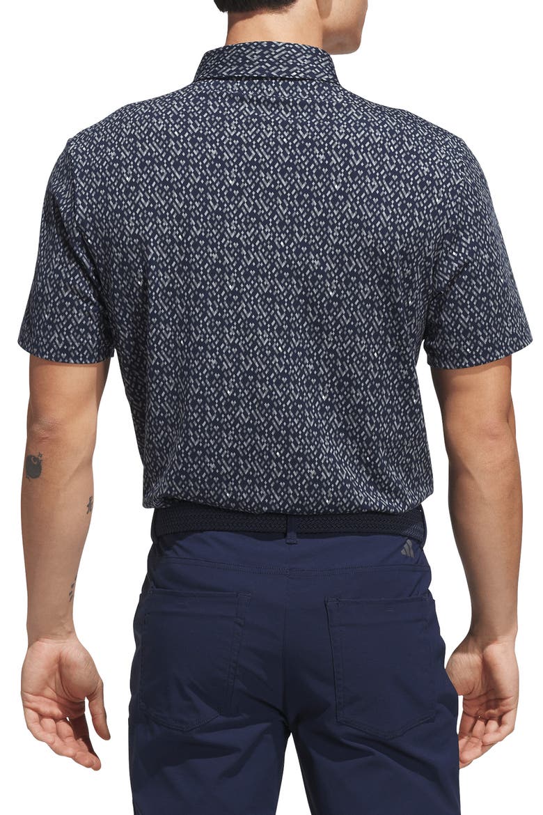 Micro Geometric Polo, Alternate, color, COLLEGIATE NAVY/ GREY HEATHER