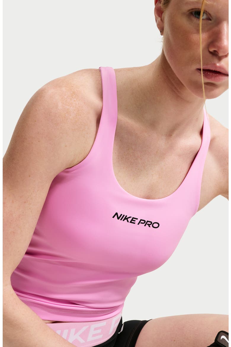 Pro Dri-FIT Racerback Tank, Alternate, color, PINK RISE/ BLACK