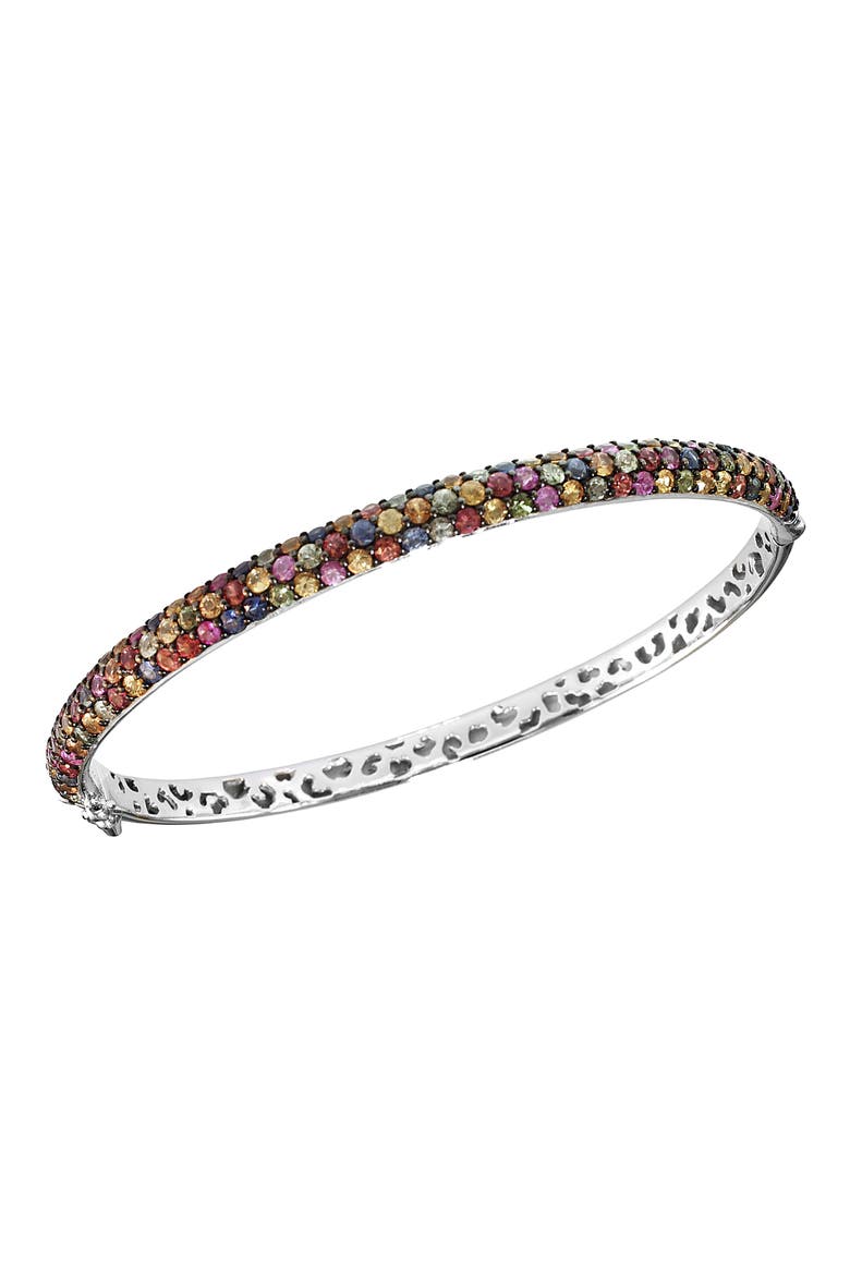 Multicolored Sapphire Hinge Bracelet, Alternate, color, SILVER MULTI