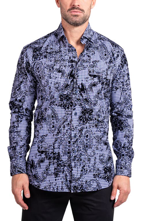Maceoo Fibonacci Ascension Contemporary Fit Button-up Shirt In Blue