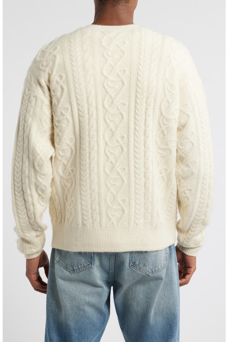 Antique Cable Knit Sweater, Alternate, color, OFF WHITE