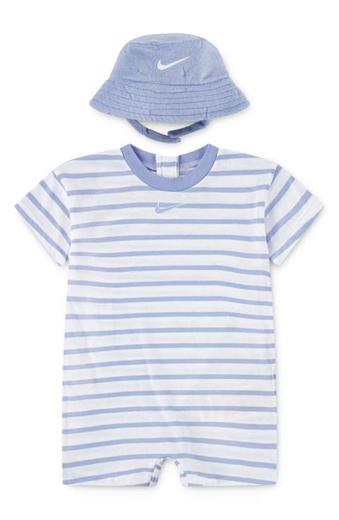 Stripe Romper & Bucket Hat Set (Baby)