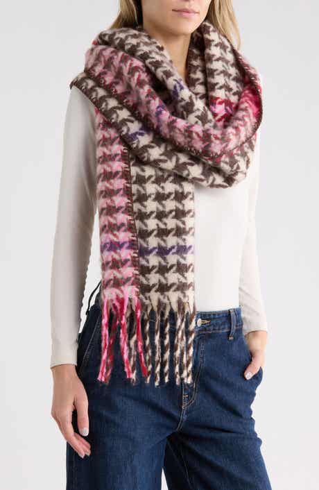 Houndstooth Plaid Lofty Scarf