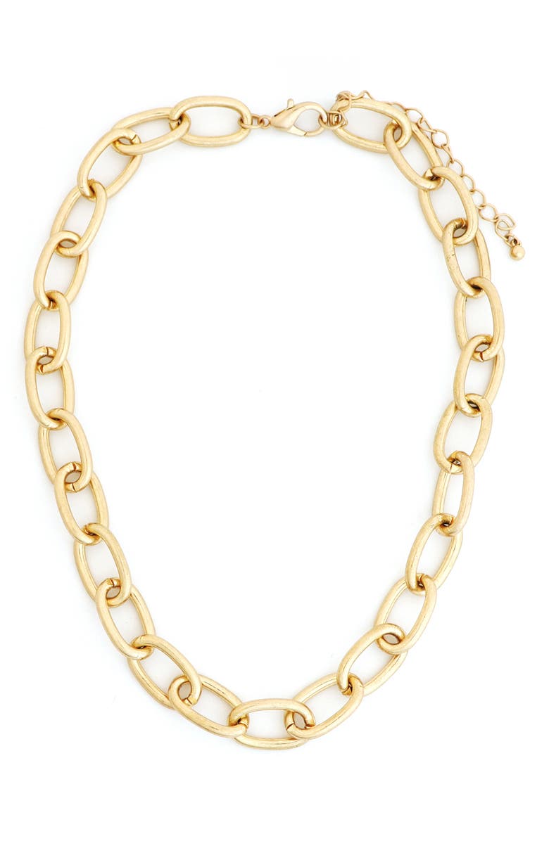 Panacea Matte Oval Link Chain Necklace, Main, color, Gold