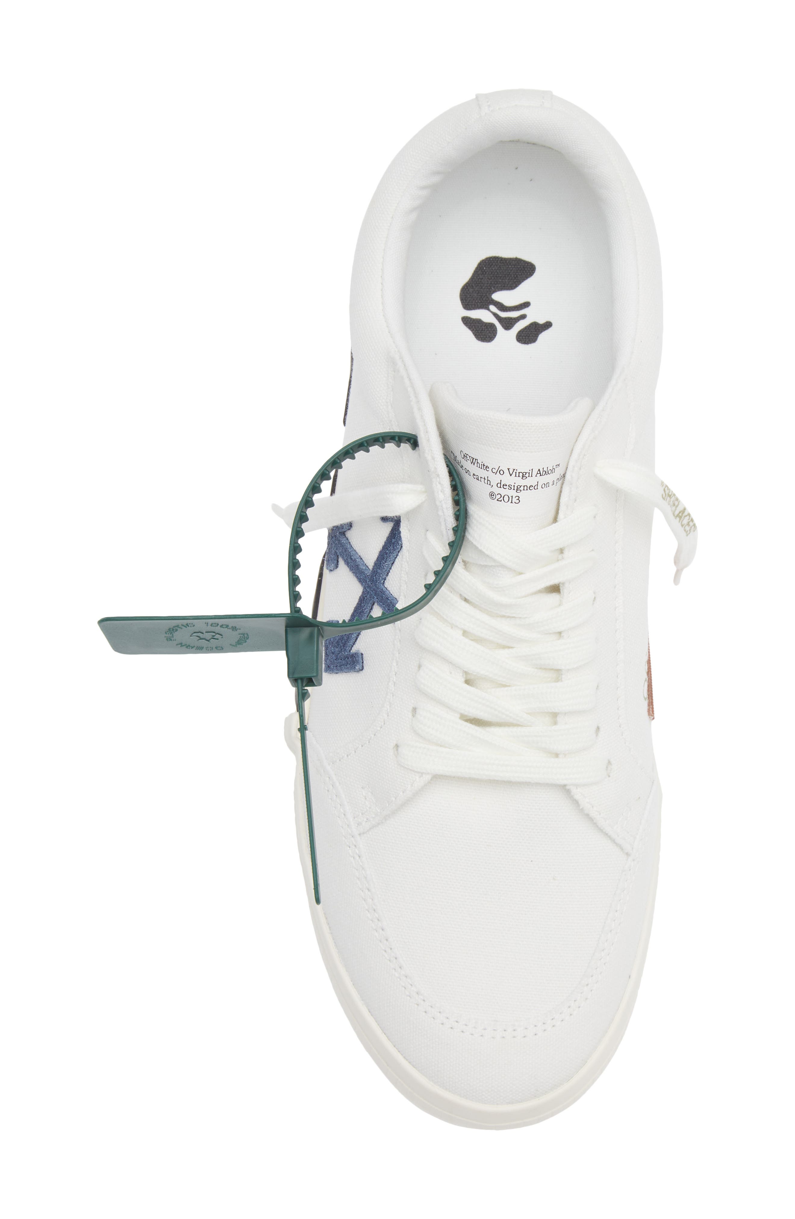Off-White Vulcanized Low Top Sneaker, Alternate, color, White Navy Blue