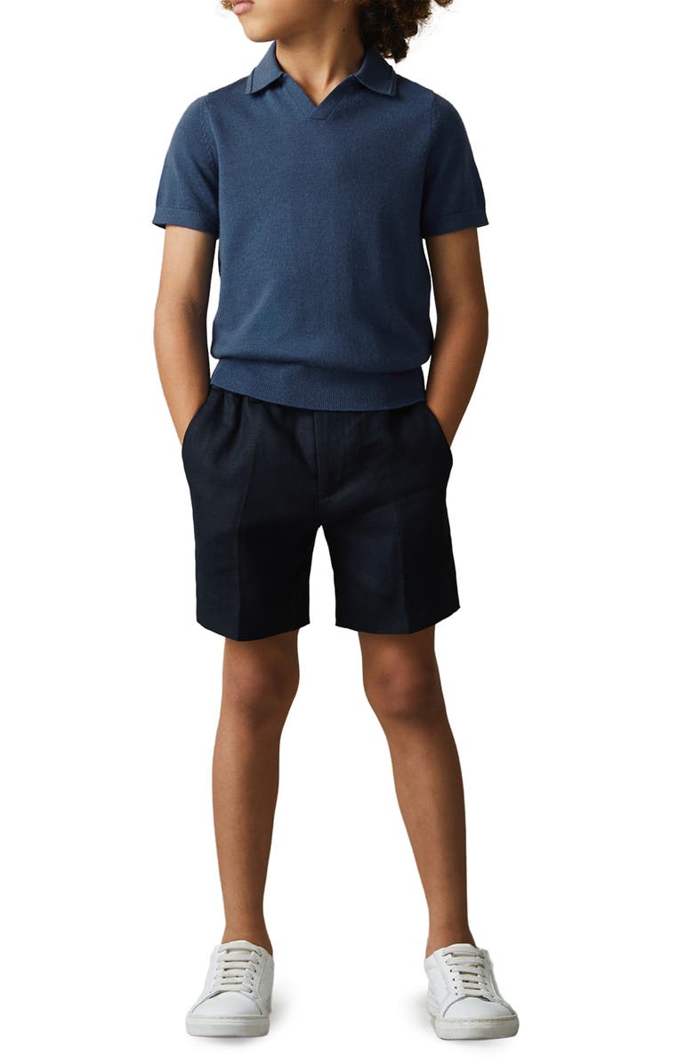 Reiss Kids' Duchie Jr. Wool Johnny Collar Polo, Alternate, color, Dove Blue