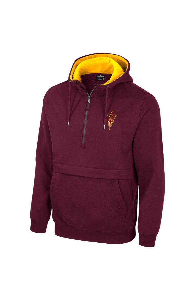 COLOSSEUM Men's Colosseum Maroon Arizona State Sun Devils Half-Zip Hoodie, Alternate, color, 