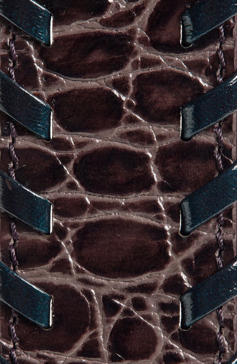 Dries Van Noten Whipstitch Croc Embossed Leather Belt, Alternate, color, Taupe 811