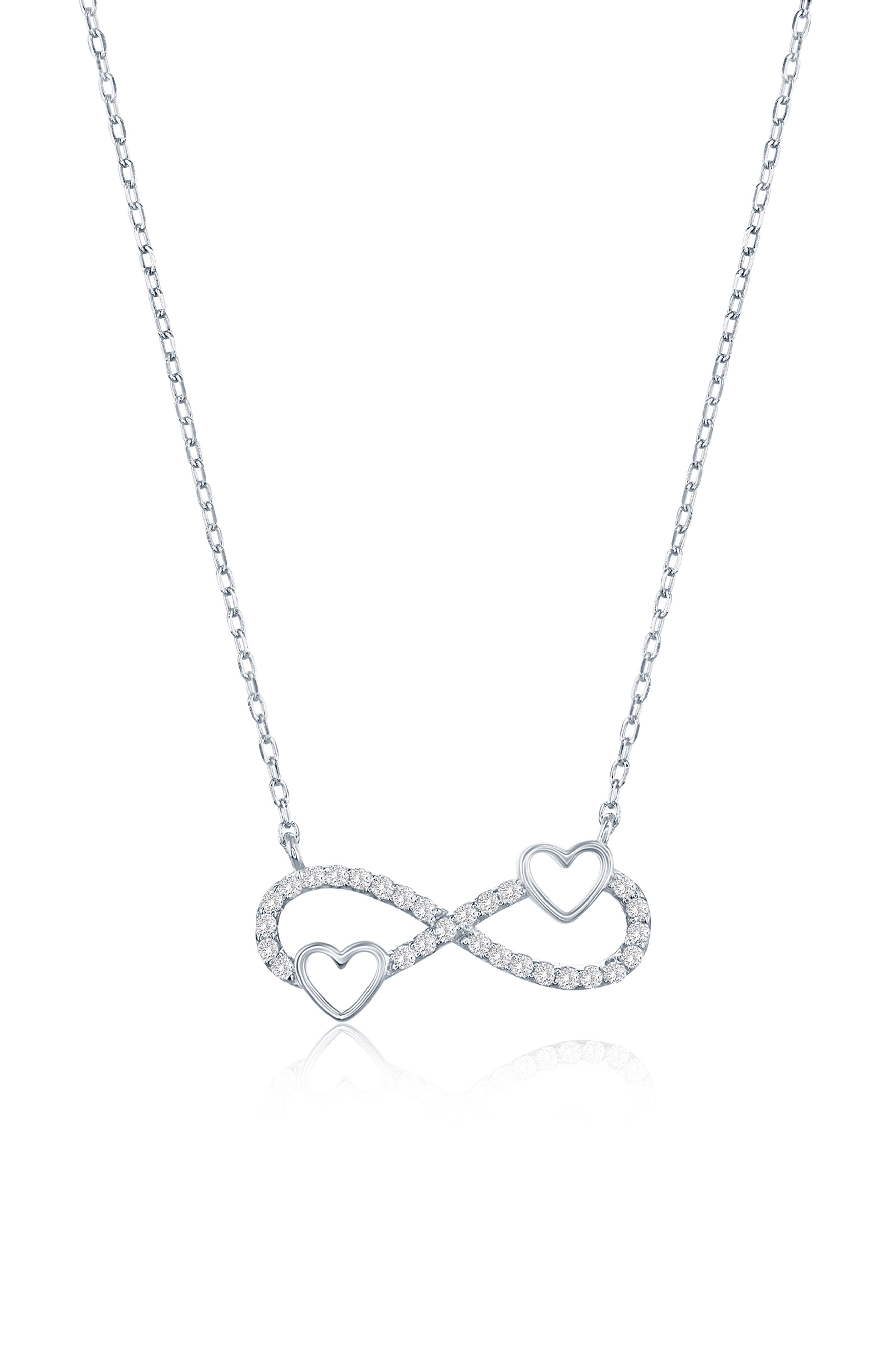 Infinity Heart Cubic Zirconia Pendant Necklace