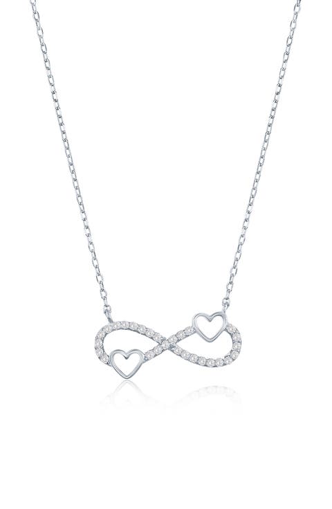 Infinity Heart Cubic Zirconia Pendant Necklace