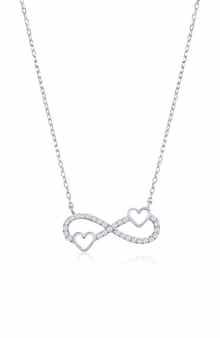 Infinity Heart Cubic Zirconia Pendant Necklace