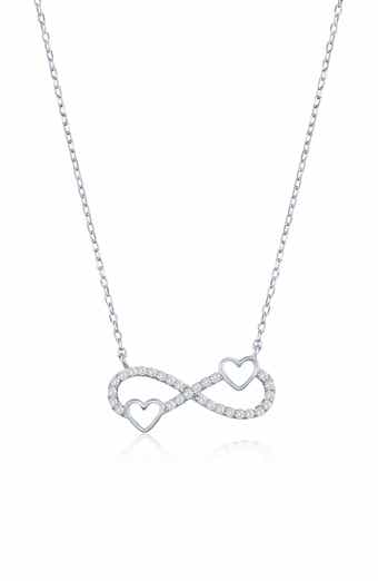 Infinity Heart Cubic Zirconia Pendant Necklace
