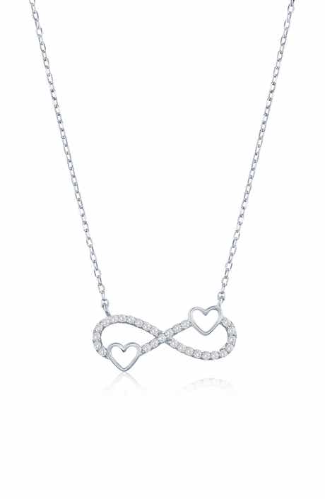 Infinity Heart Cubic Zirconia Pendant Necklace
