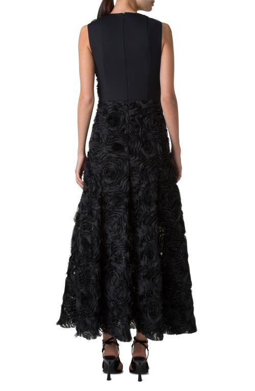 Akris Punto Carnation Tulle Sleeveless Fit & Flare Dress In Black