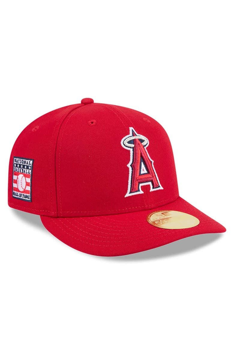 New Era Men's New Era Red Los Angeles Angels Baseball Hall of Fame 59FIFTY Low Profile Fitted Hat, Main, color, Red