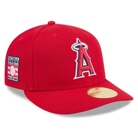 Men's New Era Red Los Angeles Angels Baseball Hall of Fame 59FIFTY Low Profile Fitted Hat