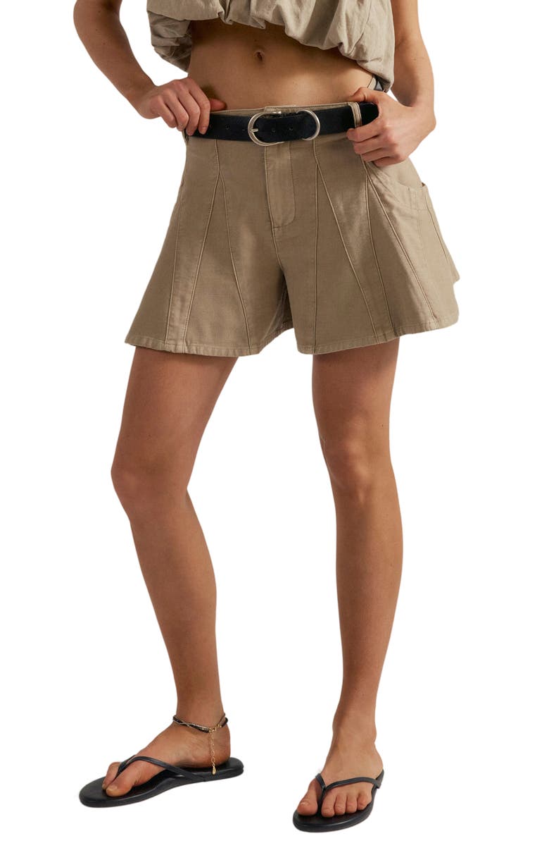 Free People Song & Dance Cotton Shorts, Main, color, Parchment