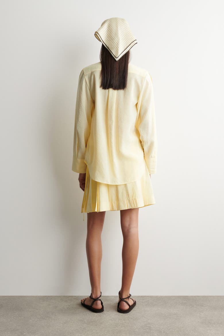 Pleated Bow-detail Blouse, Alternate, color, BUTTER YELLOW
