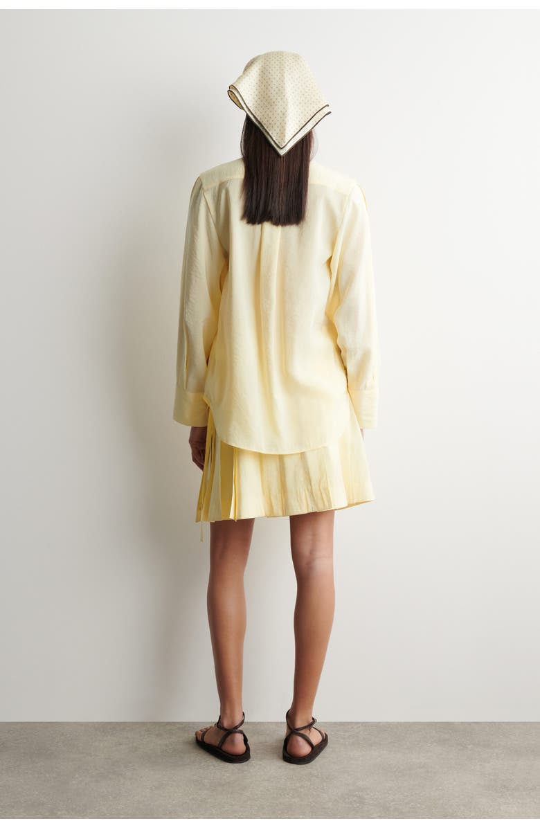 COS Pleated Bow-detail Blouse, Alternate, color, Butter Yellow