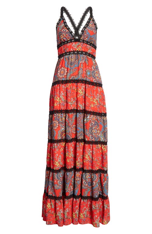 Alice And Olivia Alice + Olivia Karolina Mixed Print Maxi Dress In Multi