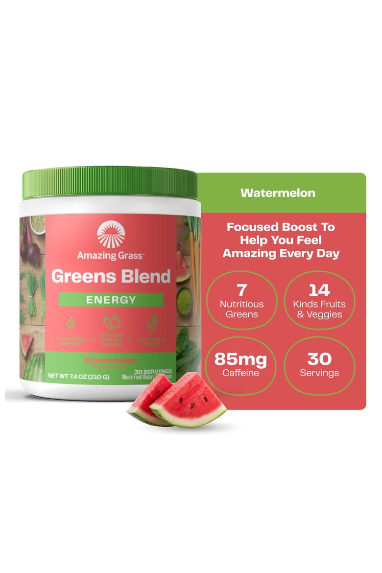 Greens Blend Energy Watermelon Superfood Powder, Main, color, None