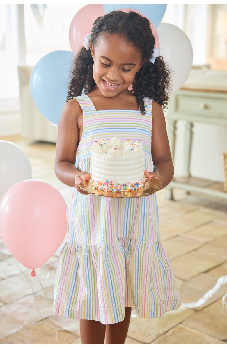 Little English Kids' Georgia Dress, Alternate, color, Rainbow Stripe Seersucker