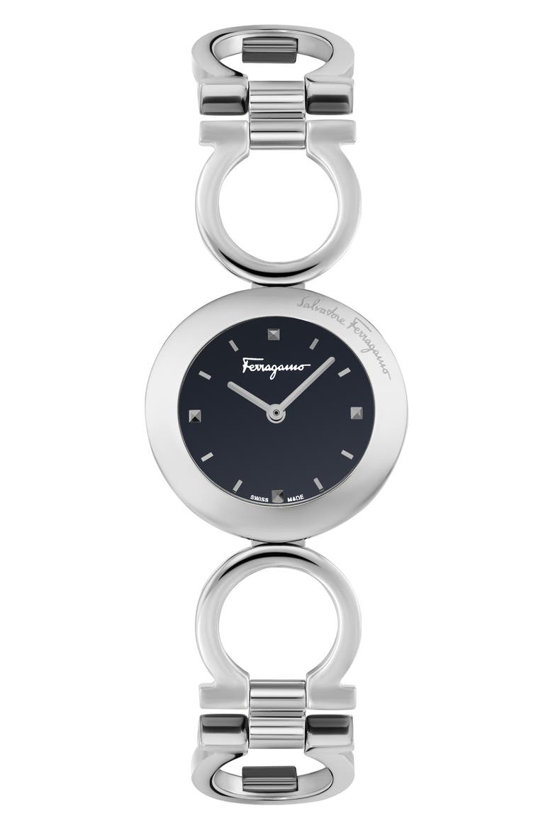 Salvatore Ferragamo Gancino Bracelet Watch, 28mm, Main, color, STAINLESS STEEL