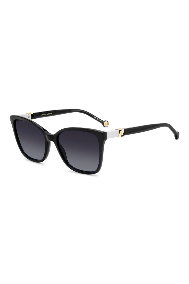 Her 56mm Gradient Rectangular Sunglasses, Alternate, color, BLACK/ DARK GREY SF