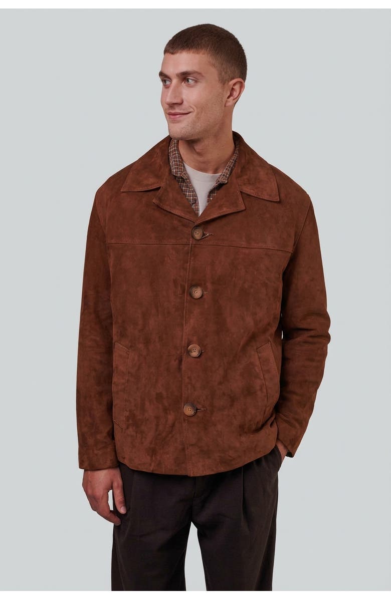 FURNIQ UK Charlie Suede Jacket, Alternate, color, Chestnut
