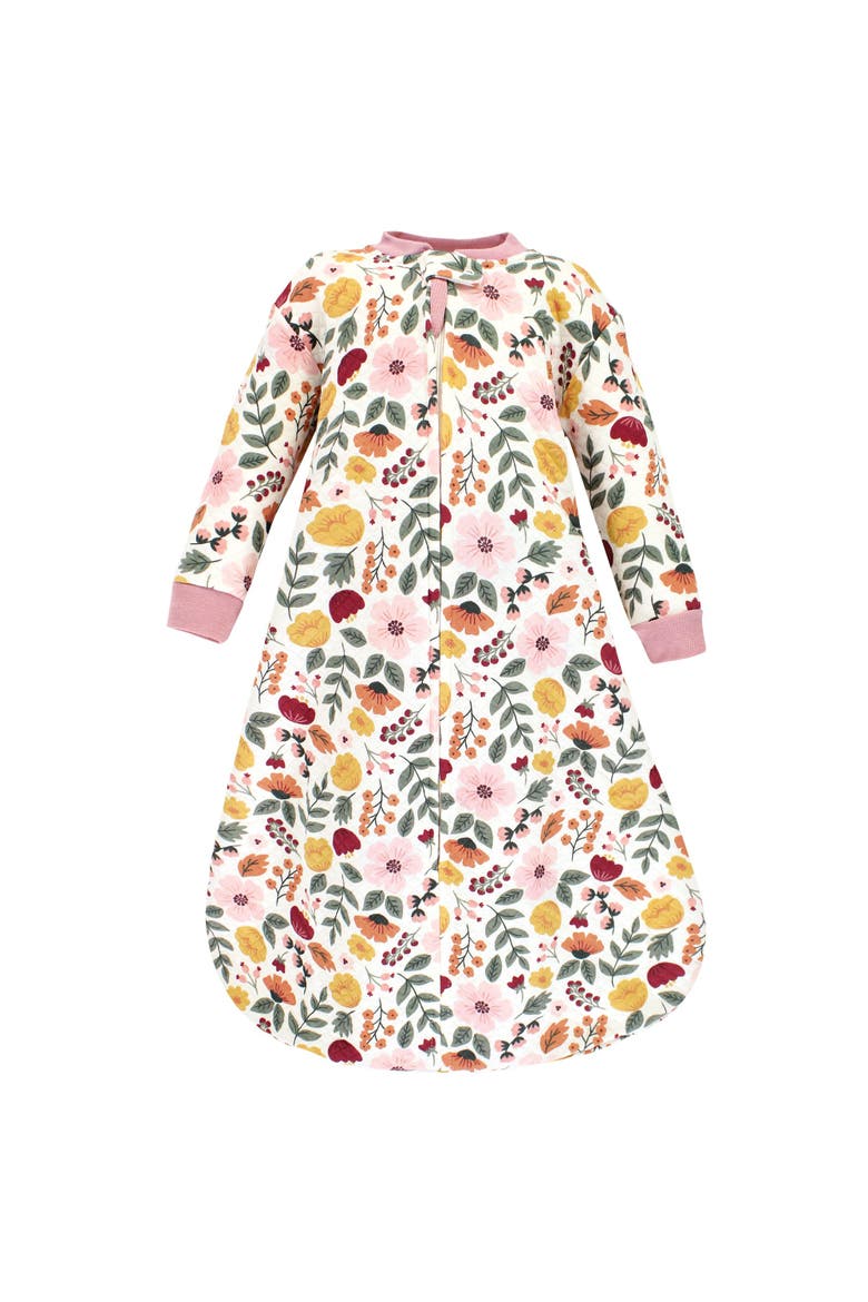 Premium Quilted Long Sleeve Sleeping Bag and Wearable Blanket, Main, color, Fall Botanical