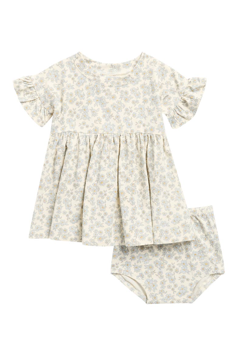 Floral Ruffle Organic Cotton Dress with Bloomers, Main, color, IVORY