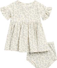 QUINCY MAE Floral Ruffle Organic Cotton Dress with Bloomers