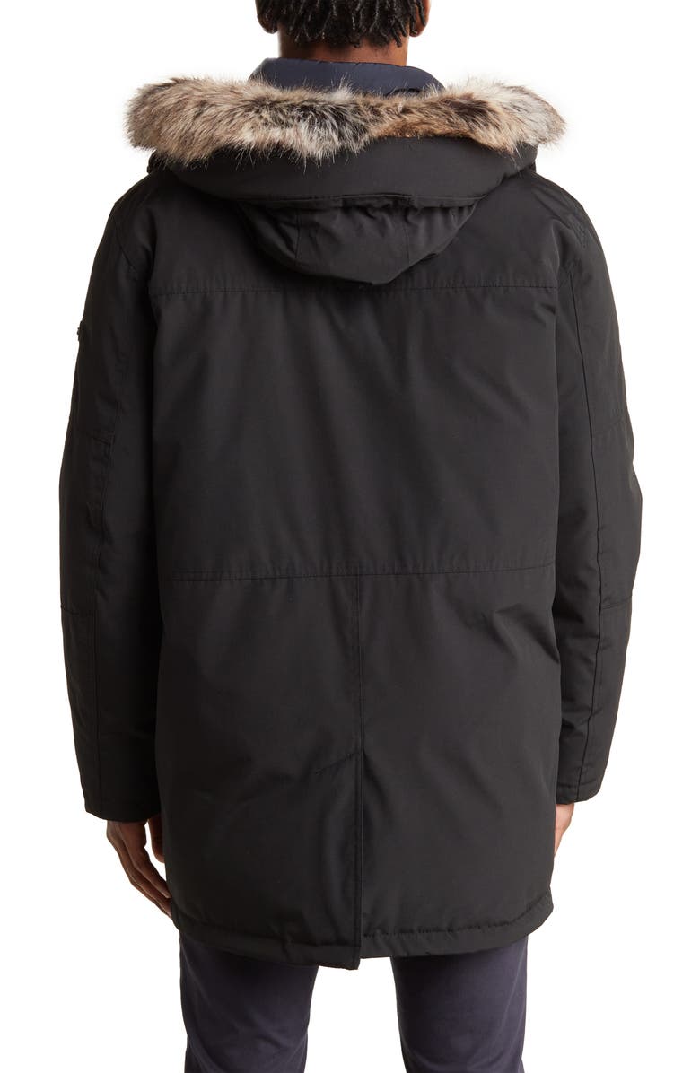 Michael Kors Benson Faux Fur Trimmed Hooded Jacket, Alternate, color, Black