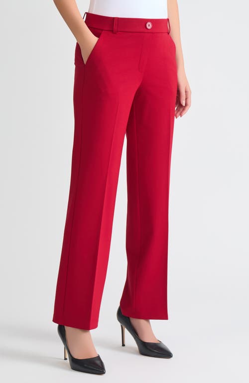 Kasper Pull-on Flare Pants In Burgundy