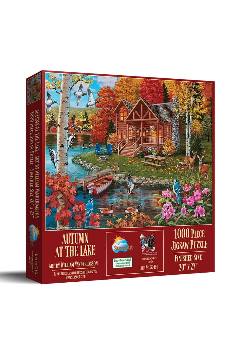 Autumn at the Lake 1000 piece Jigsaw Puzzle for Adults, Main, color, Multicolor