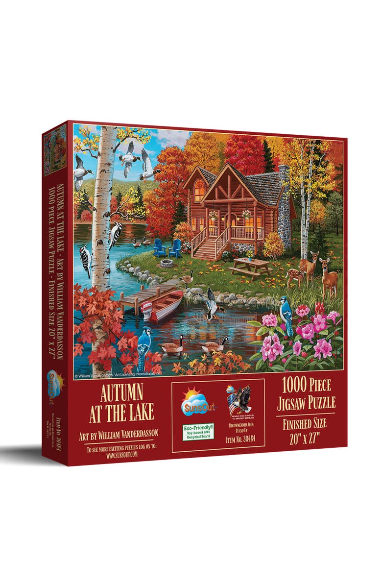 Sunsout Autumn at the Lake 1000 piece Jigsaw Puzzle for Adults, Main, color, Multicolor