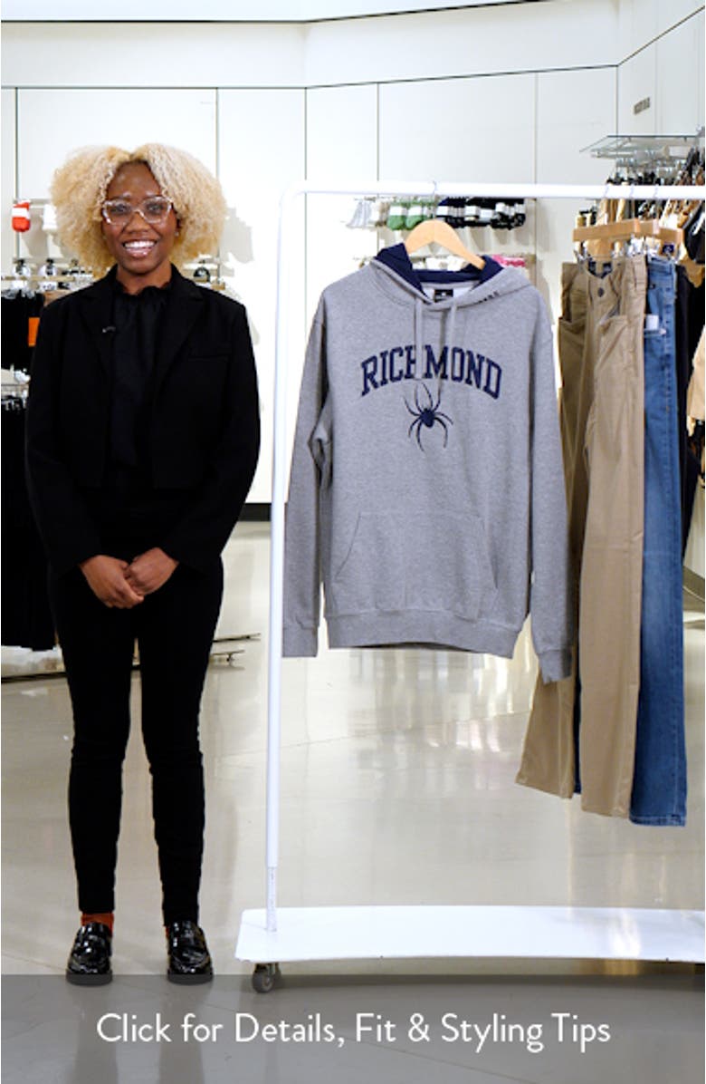 Men's Colosseum Heathered Gray Richmond Spiders Arch and Logo Pullover Hoodie, sales video thumbnail