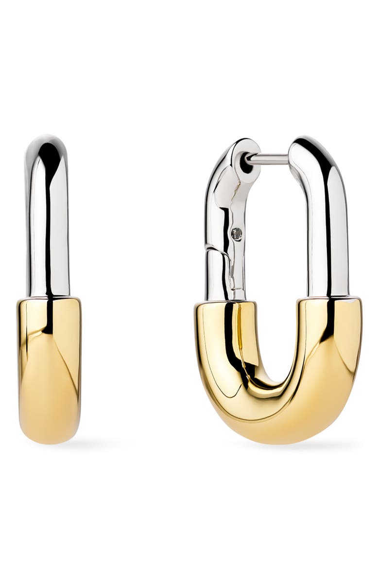 Ana Luisa Brynley Two Tone Hoop Earrings, Main, color, Gold / Silver