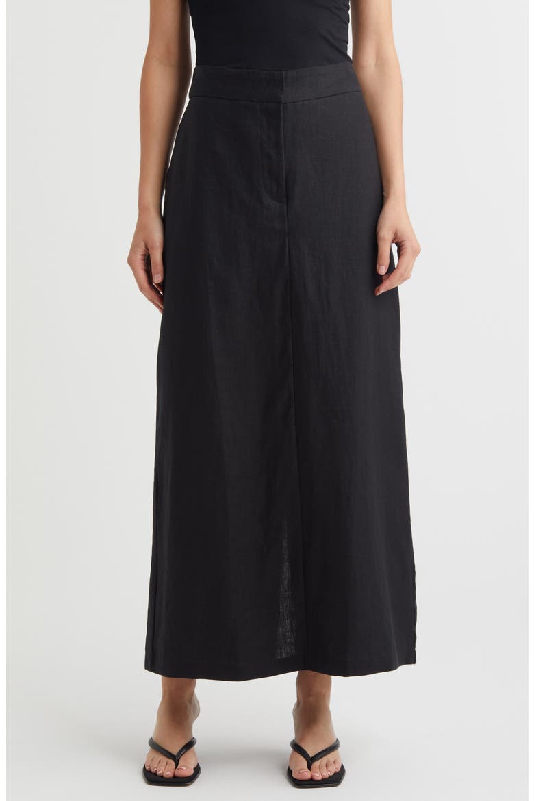 Nelli Linen Maxi Skirt, Main, color, BLACK