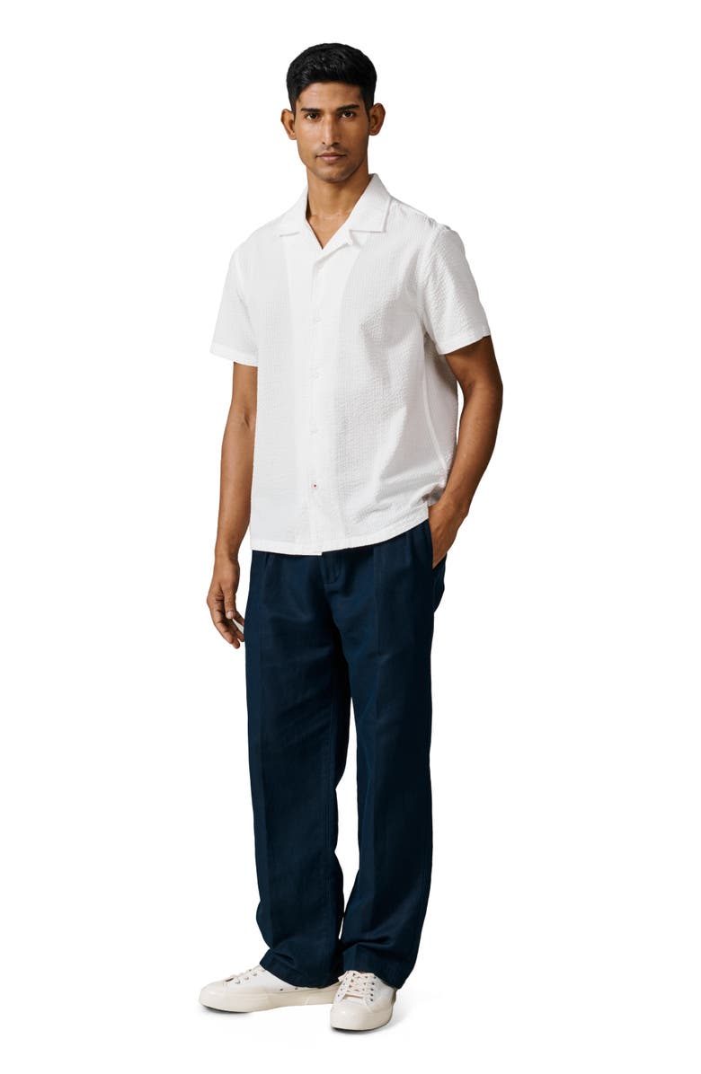 Aubin Seersucker Linen Short Sleeve Shirt, Alternate, color, Vintage White