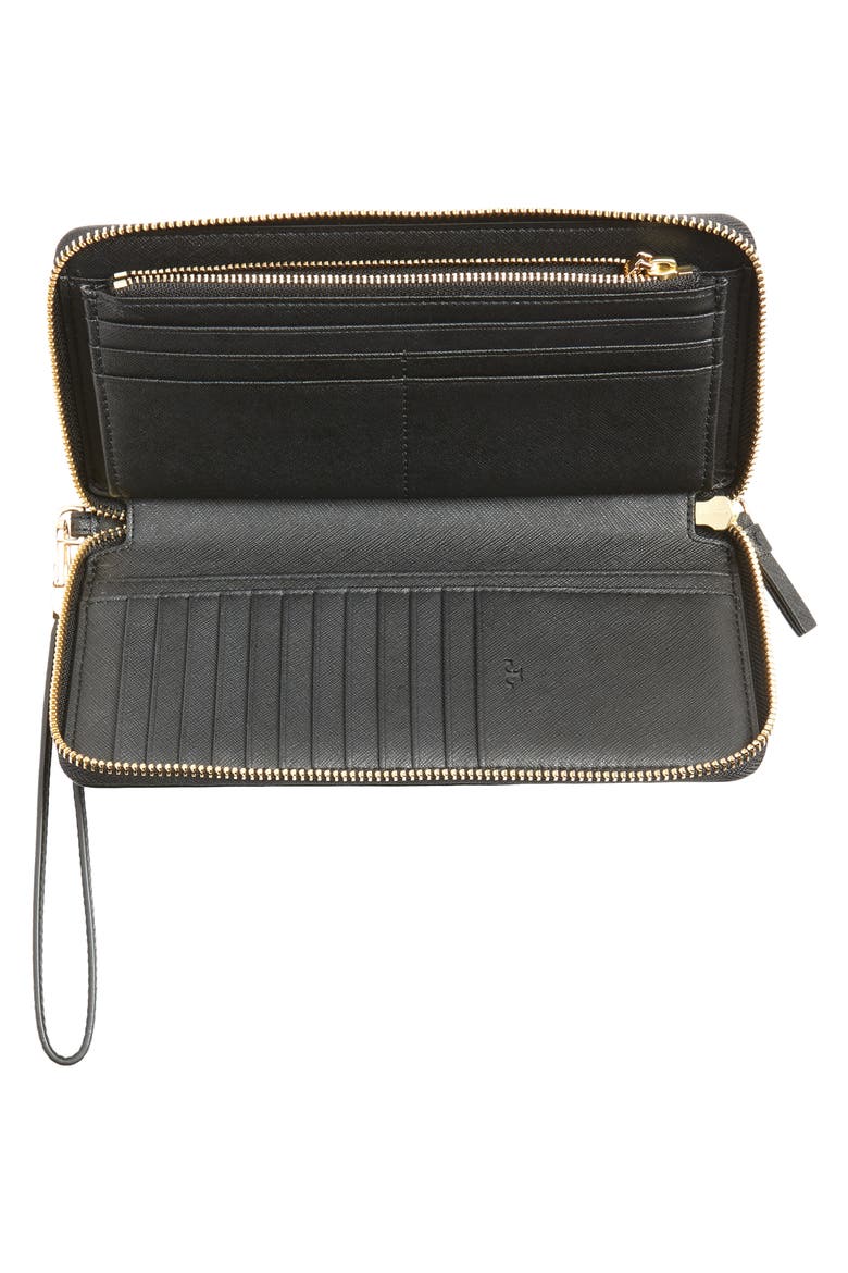 Robinson Leather Passport Continental Wallet, Alternate, color, BLACK