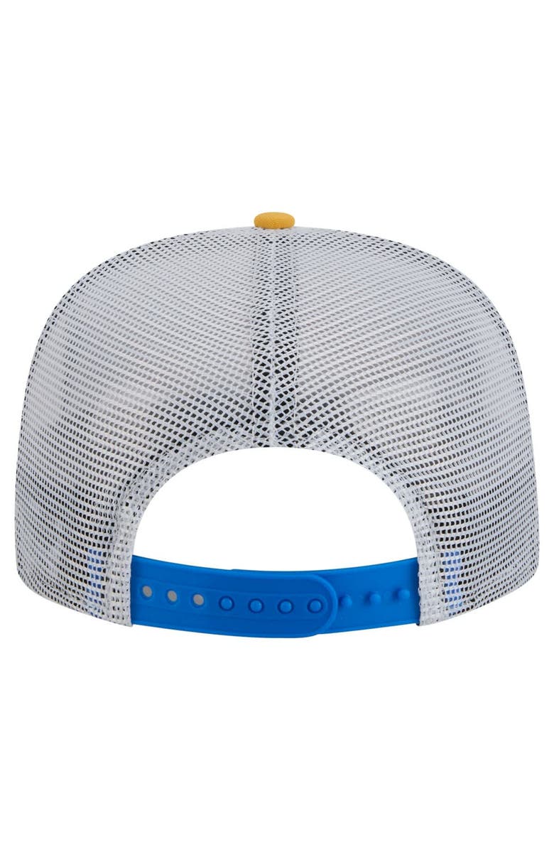 New Era Men's New Era Gold/Blue Los Angeles Chargers Throwback Dye Golfer Snapback Hat, Alternate, color, Gold