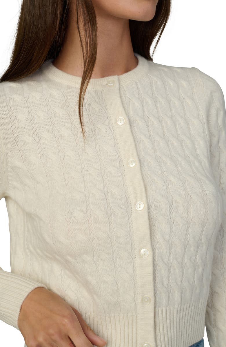 Joe's Jeans Dani Cable Cashmere Cardigan, Alternate, color, Ecru