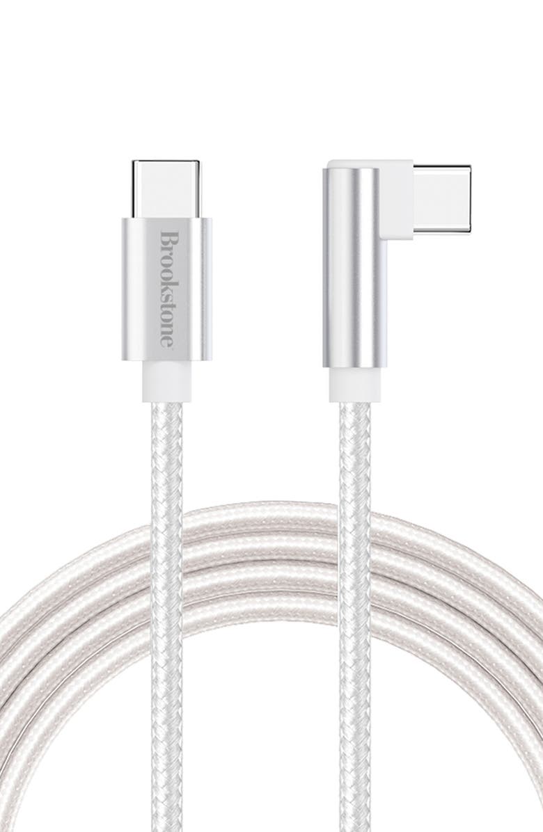 BROOKSTONE 10-Ft. Braided USB-C to USB-C Charging Cable, Main, color, White