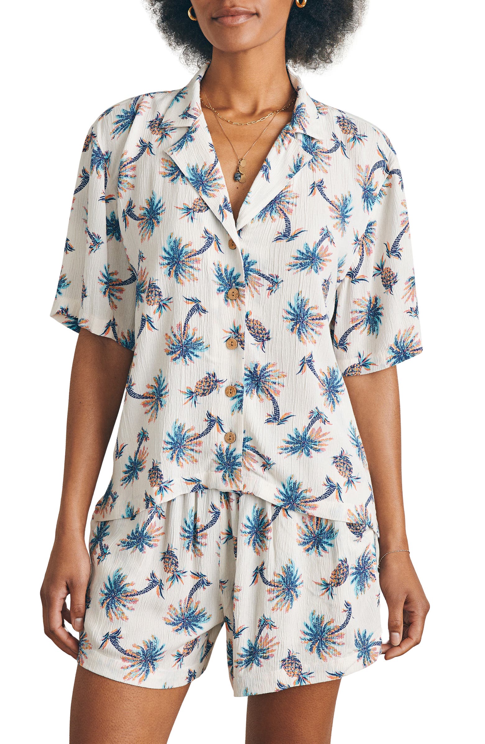 Faherty Lenzing™ EcoVero™ Cabana Camp Shirt | Nordstromrack