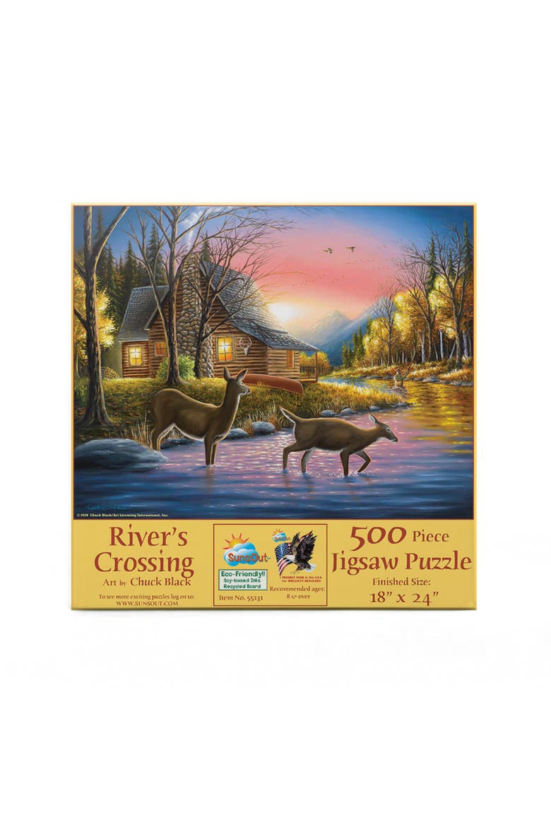 River's Crossing 500 piece Jigsaw Puzzle for Adults, Alternate, color, Multicolor