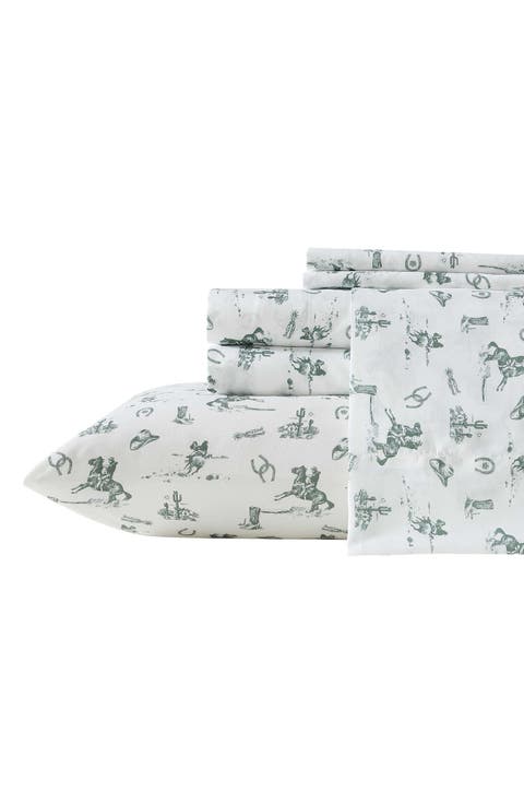 Cowboy Rodeo Print Microfiber Sheet Set