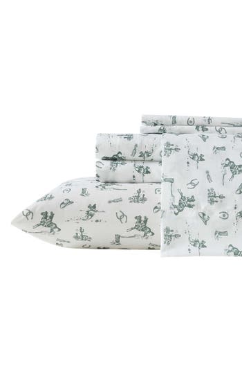 Wrangler Cowboy Rodeo Print Microfiber Sheet Set In White