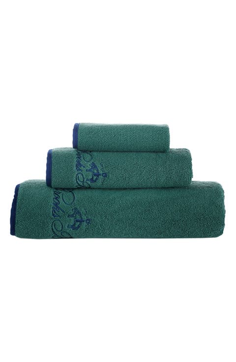 Three-Piece Contrast Frame Cotton Towel Set
