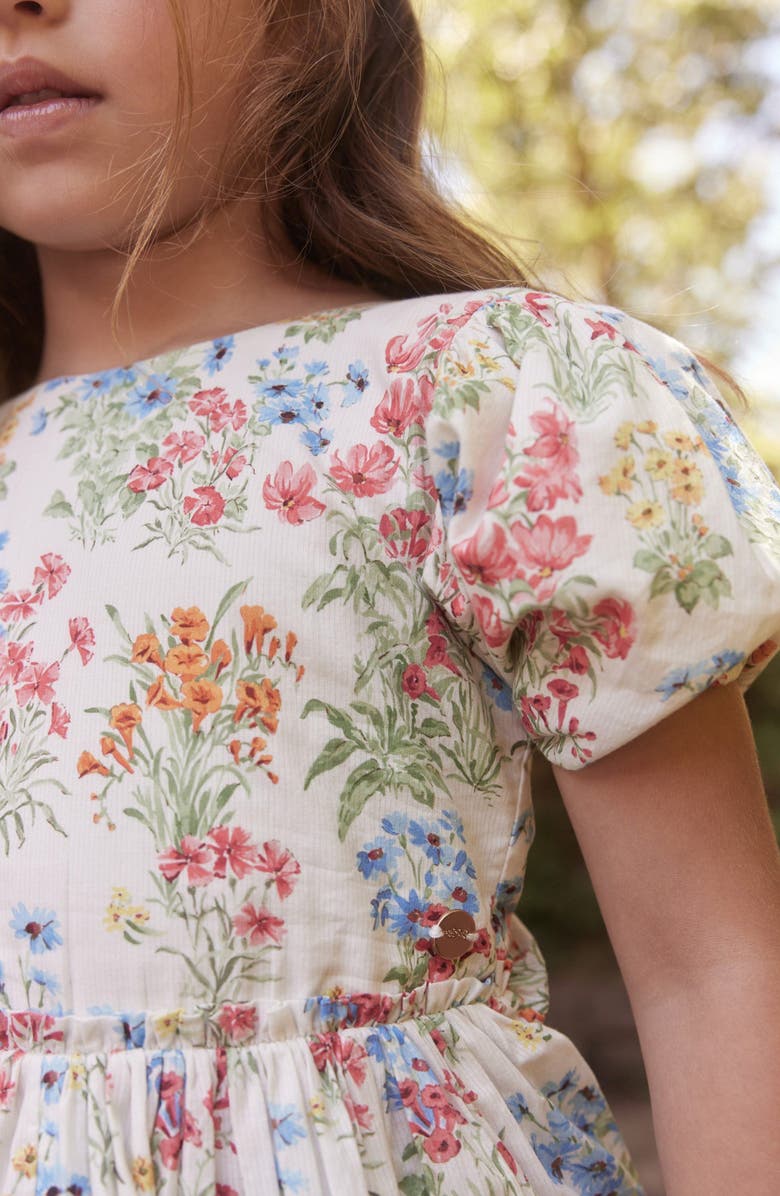 Laura Ashley Kids' Floral Bouquet Puff Sleeve Dress, Alternate, color,